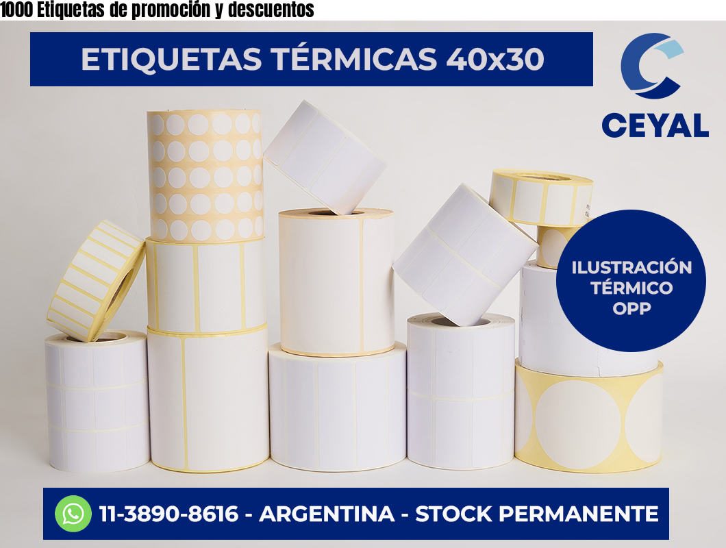 1000 Etiquetas de promoción y descuentos