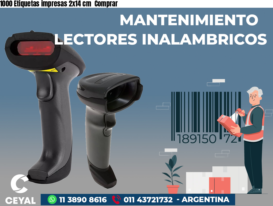 1000 Etiquetas impresas 2x14 cm Comprar