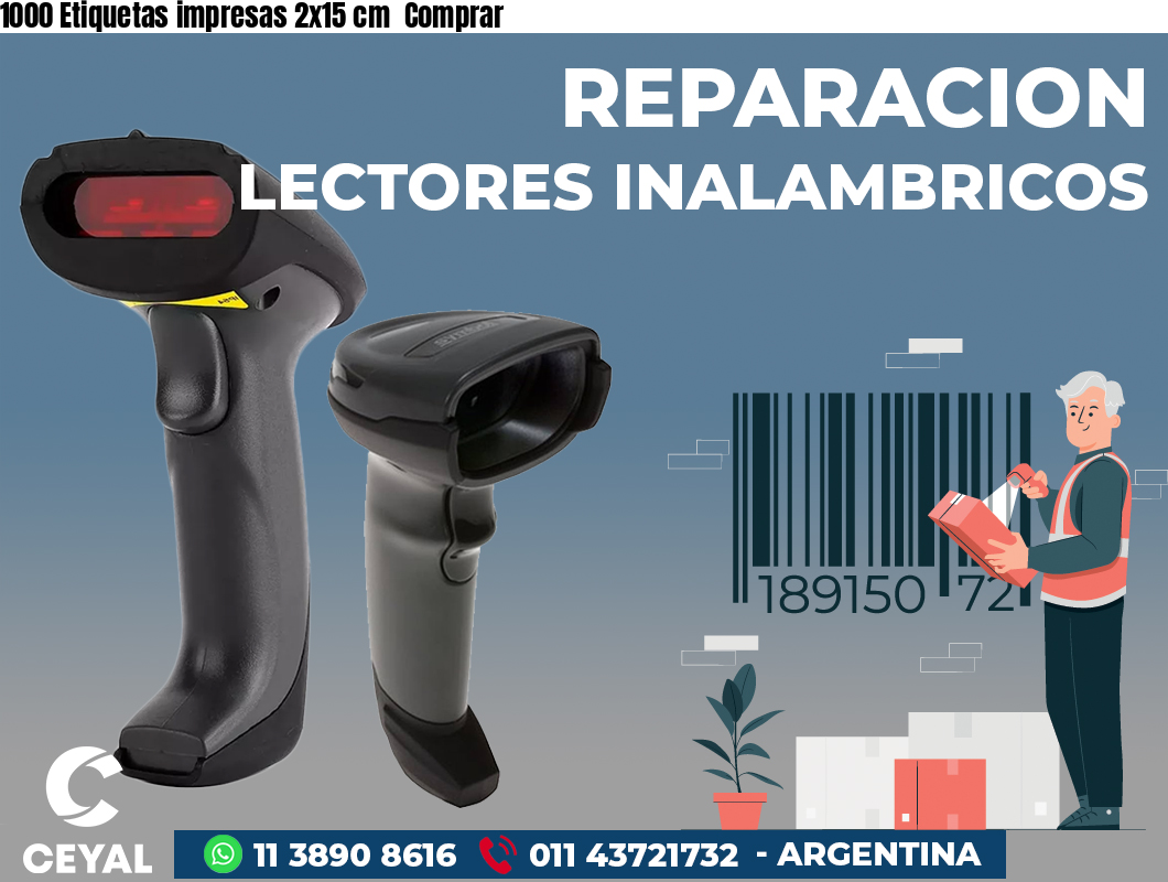 1000 Etiquetas impresas 2x15 cm Comprar