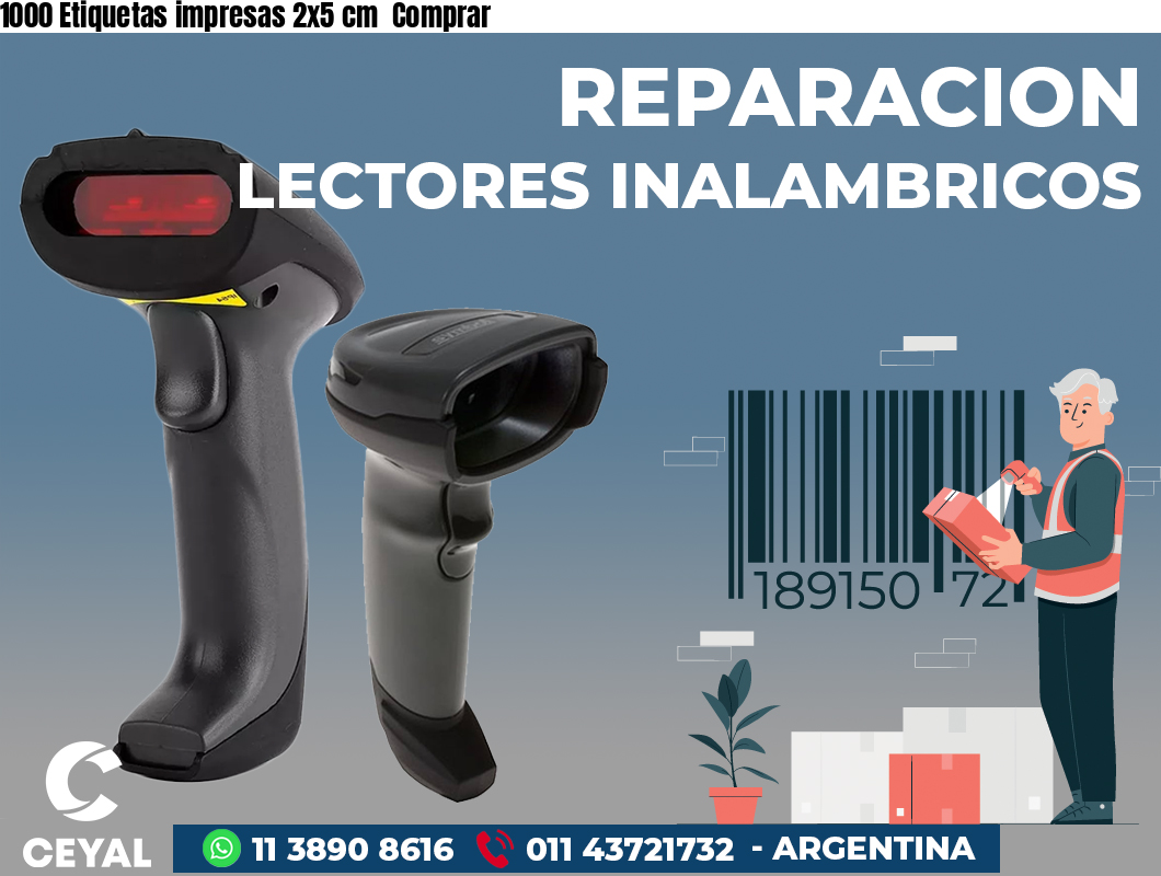 1000 Etiquetas impresas 2x5 cm Comprar