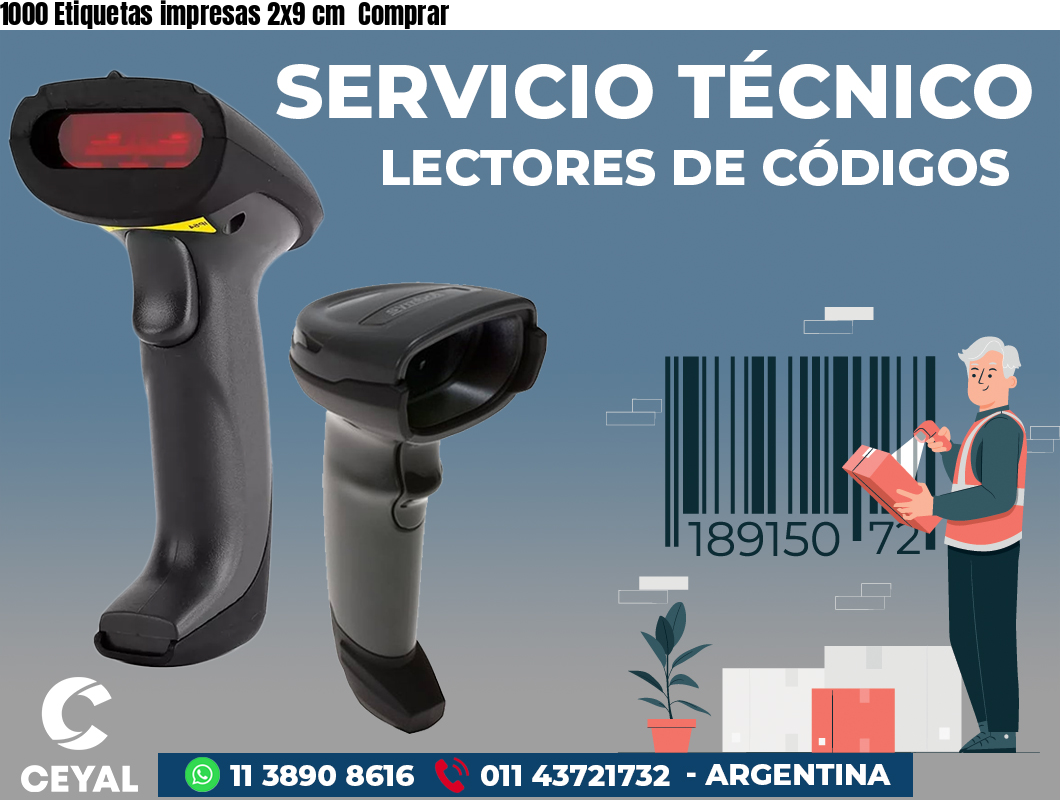 1000 Etiquetas impresas 2x9 cm Comprar
