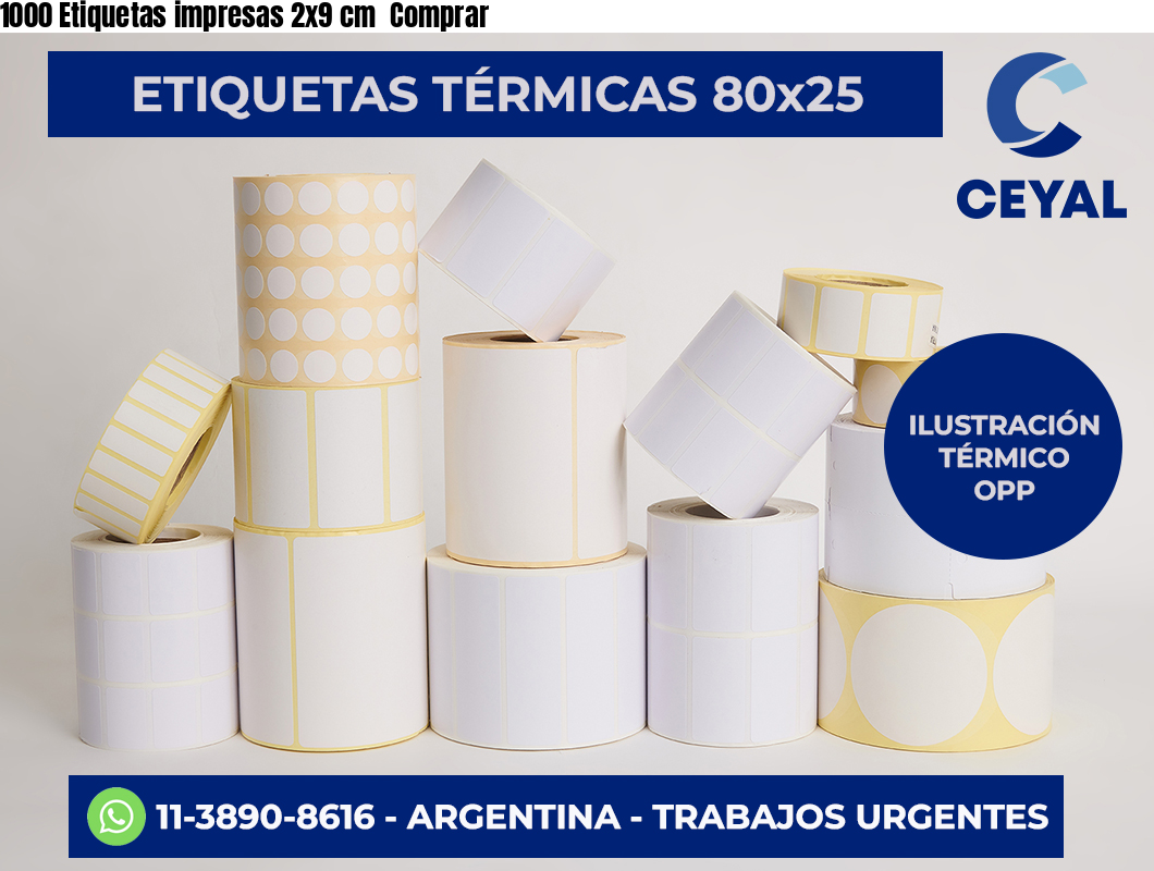 1000 Etiquetas impresas 2×9 cm  Comprar