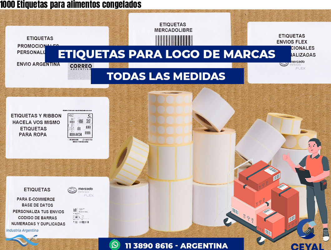 1000 Etiquetas para alimentos congelados