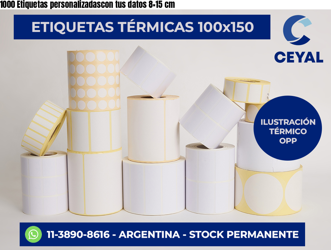 1000 Etiquetas personalizadascon tus datos 8×15 cm
