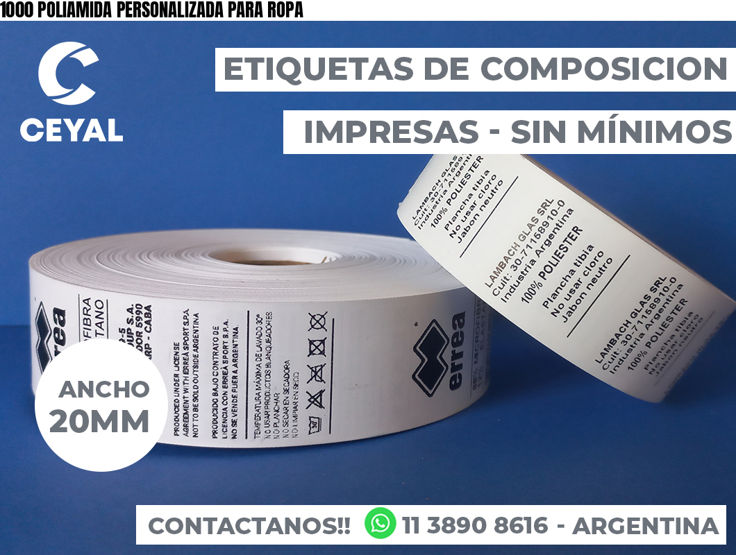 1000 POLIAMIDA PERSONALIZADA PARA ROPA
