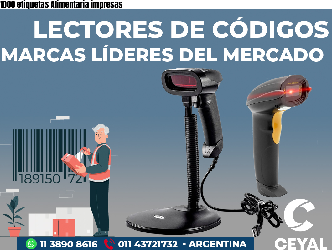 1000 etiquetas Alimentaria impresas