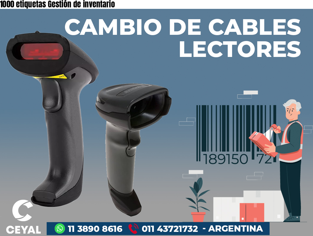1000 etiquetas Gestión de inventario