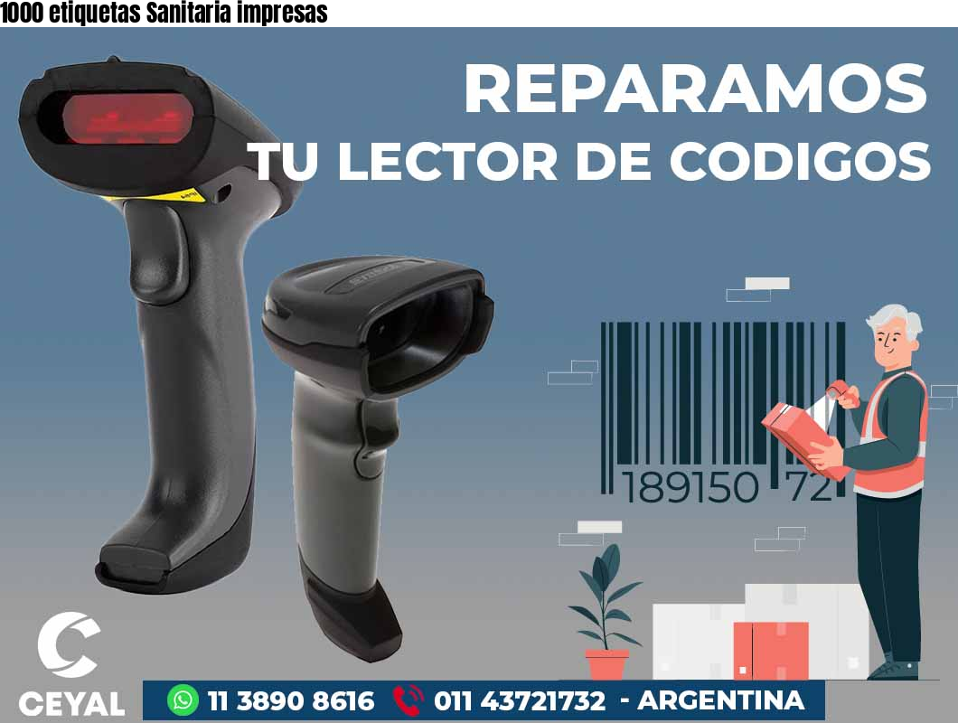 1000 etiquetas Sanitaria impresas