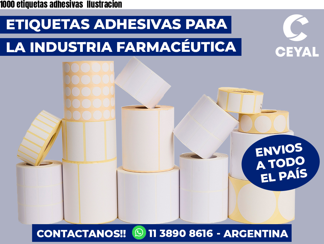1000 etiquetas adhesivas  Ilustracion