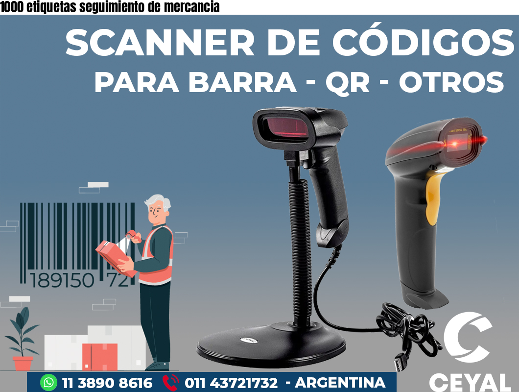 1000 etiquetas seguimiento de mercancia