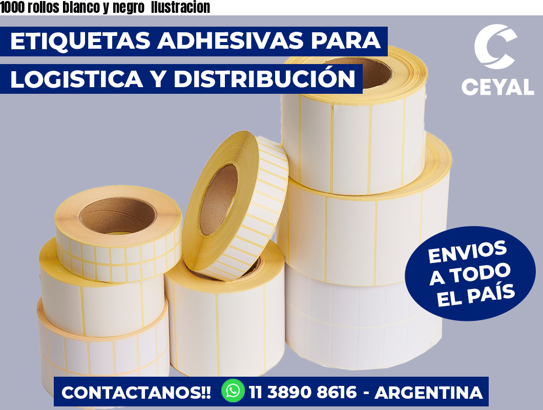 1000 rollos blanco y negro Ilustracion