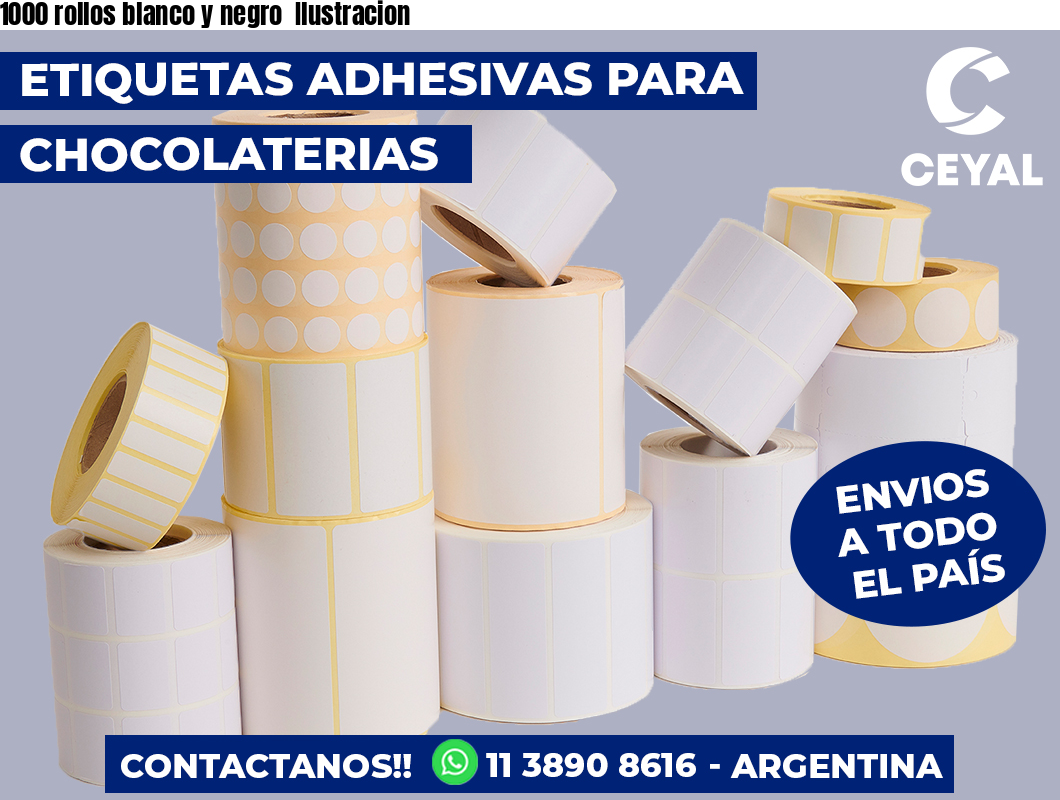 1000 rollos blanco y negro Ilustracion