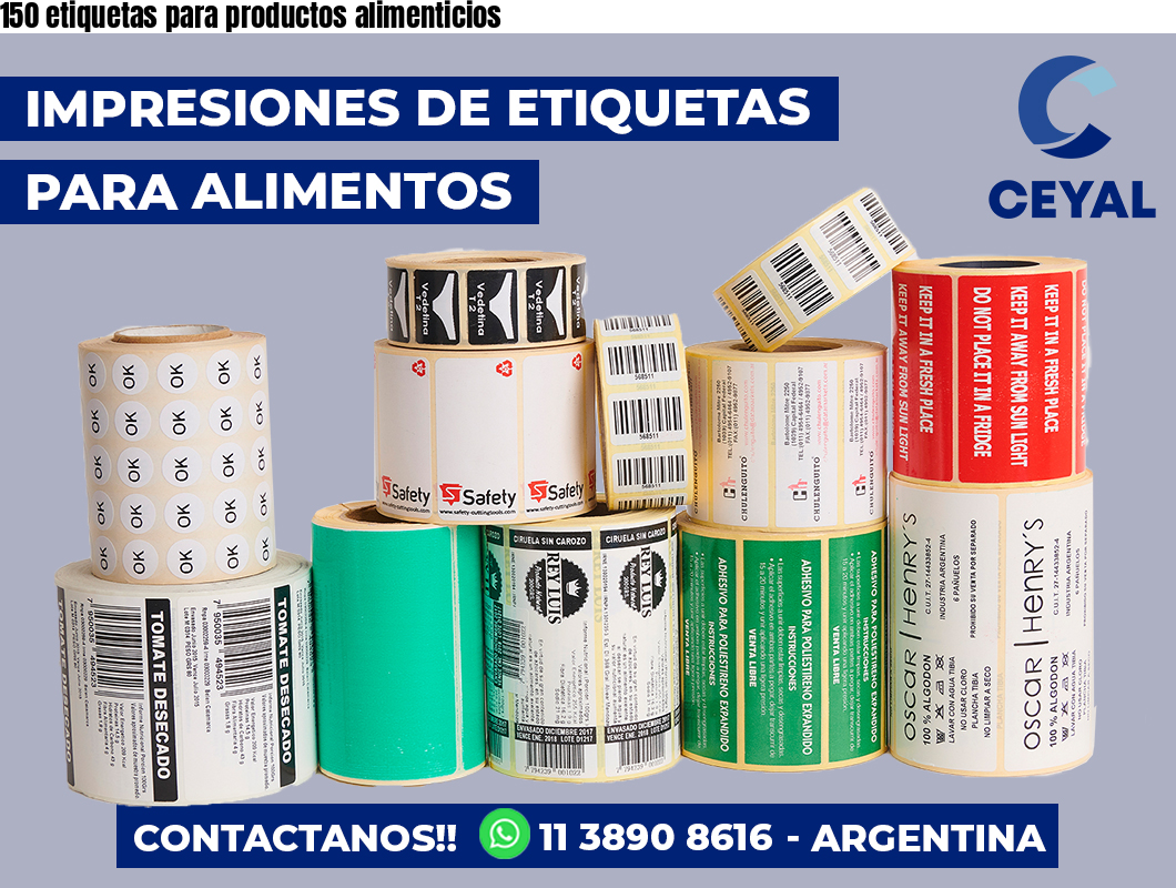 150 etiquetas para productos alimenticios