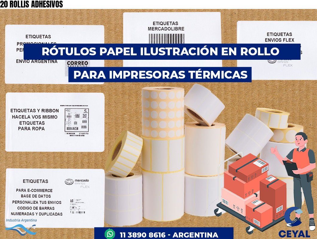 20 ROLLIS ADHESIVOS