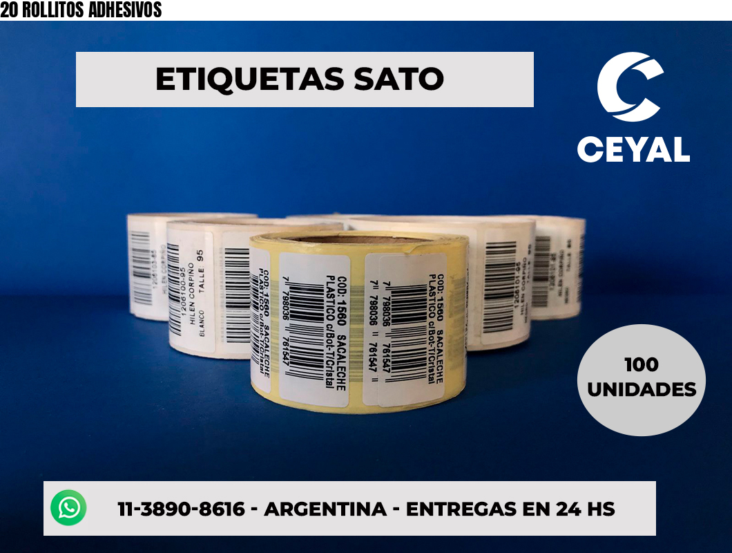 20 ROLLITOS ADHESIVOS