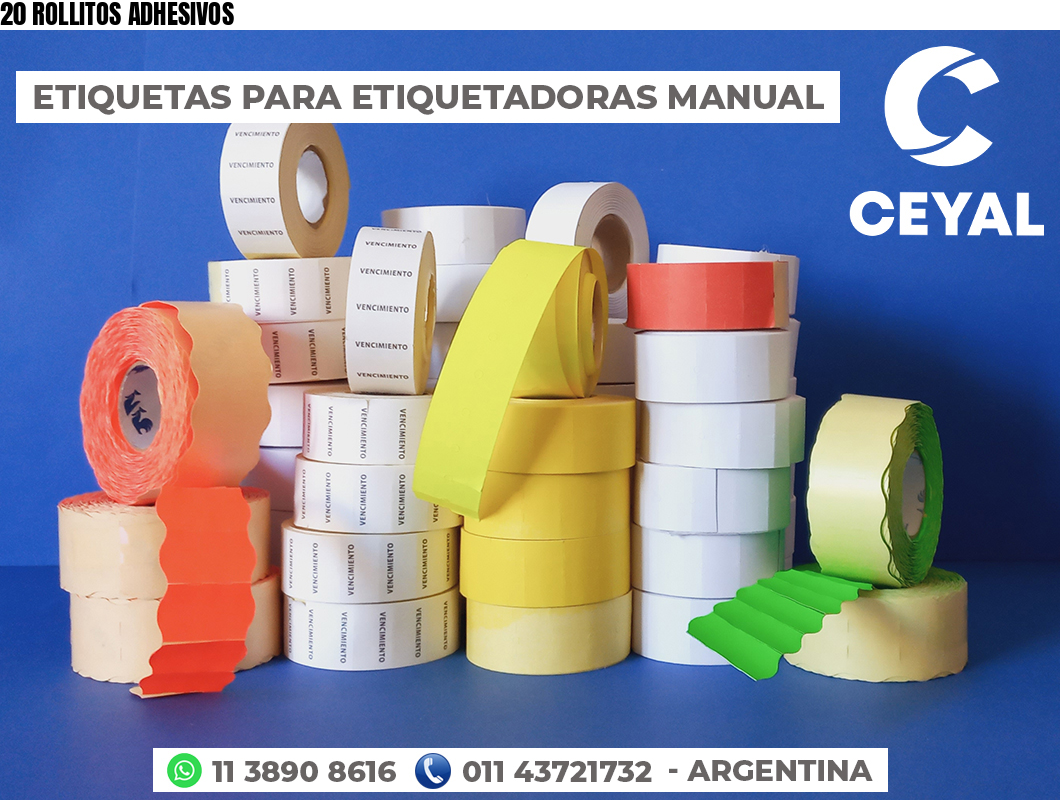 20 ROLLITOS ADHESIVOS