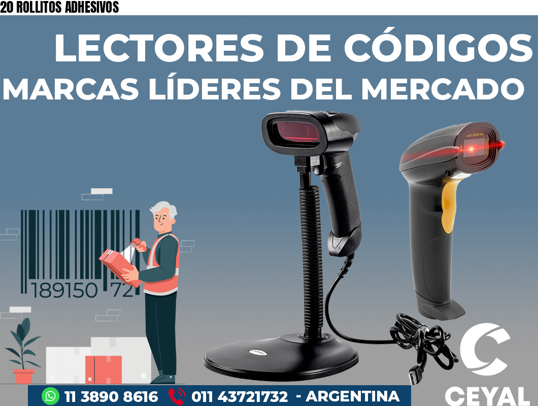 20 ROLLITOS ADHESIVOS