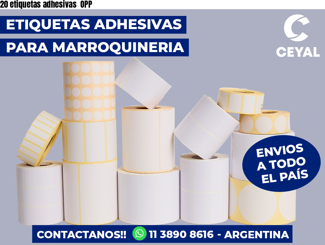 20 etiquetas adhesivas  OPP