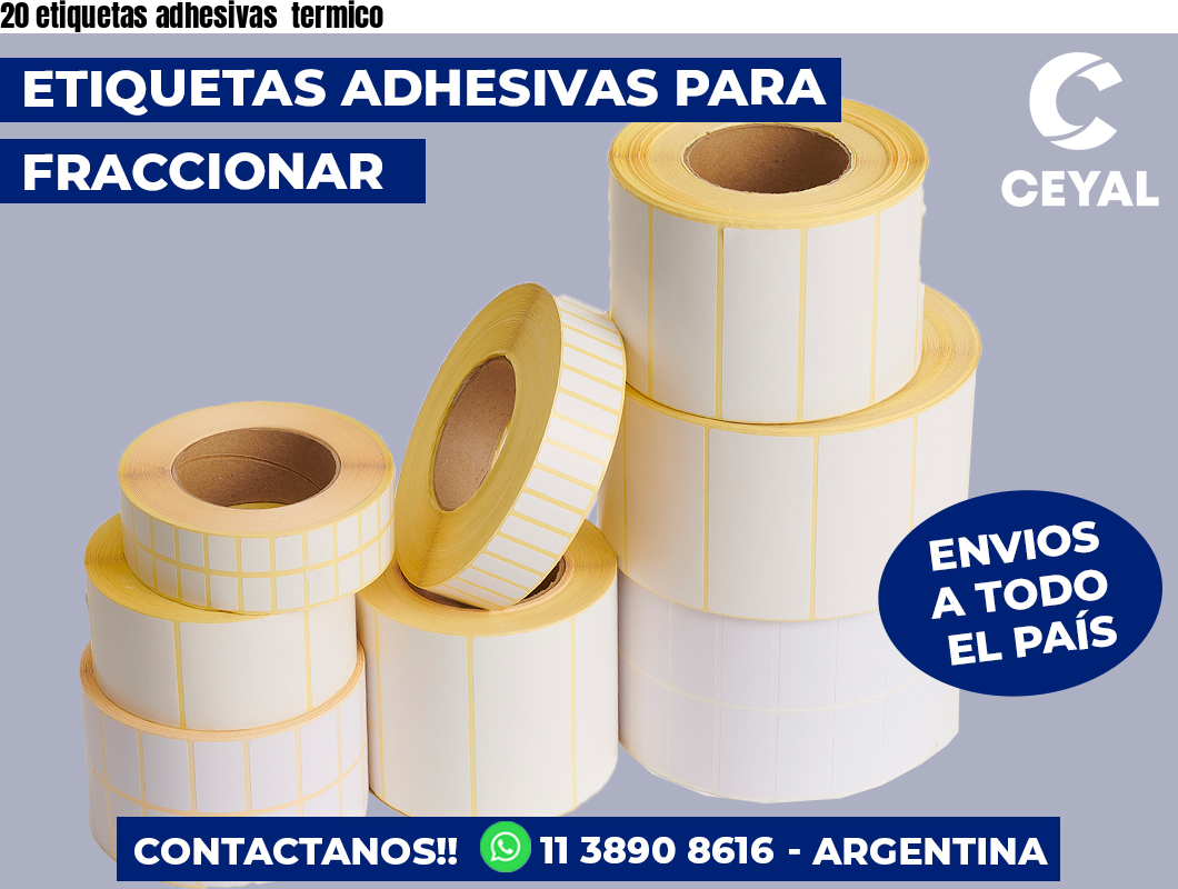 20 etiquetas adhesivas  termico