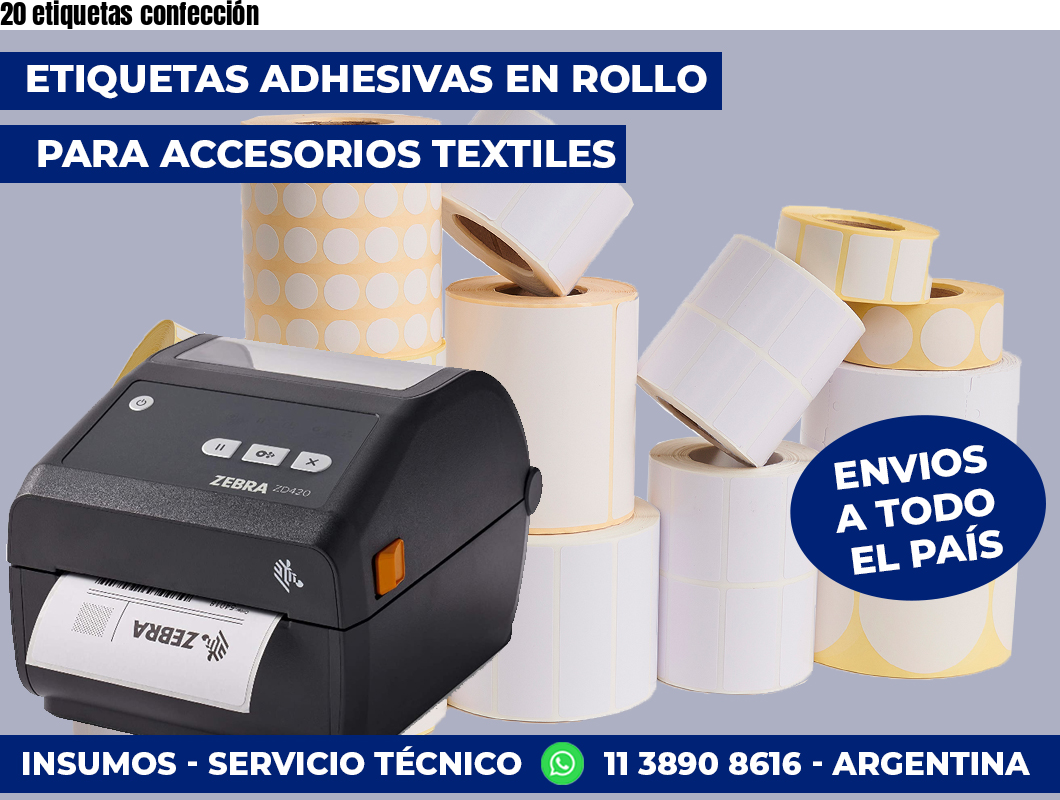 20 etiquetas confección