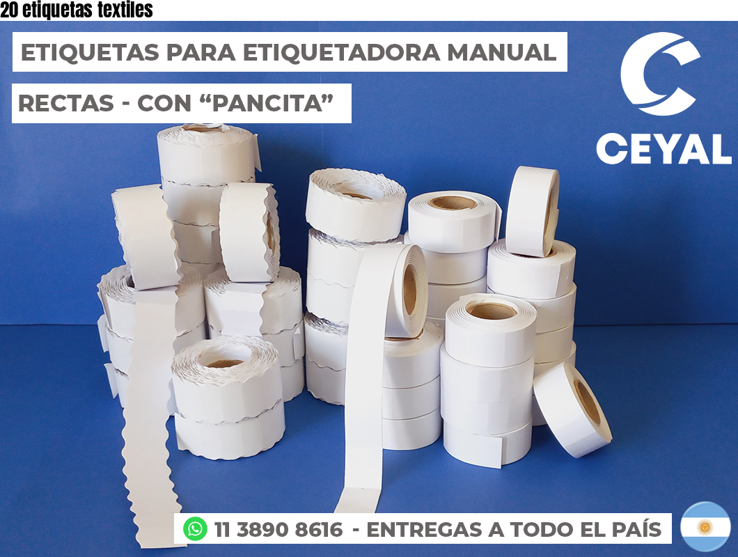 20 etiquetas textiles