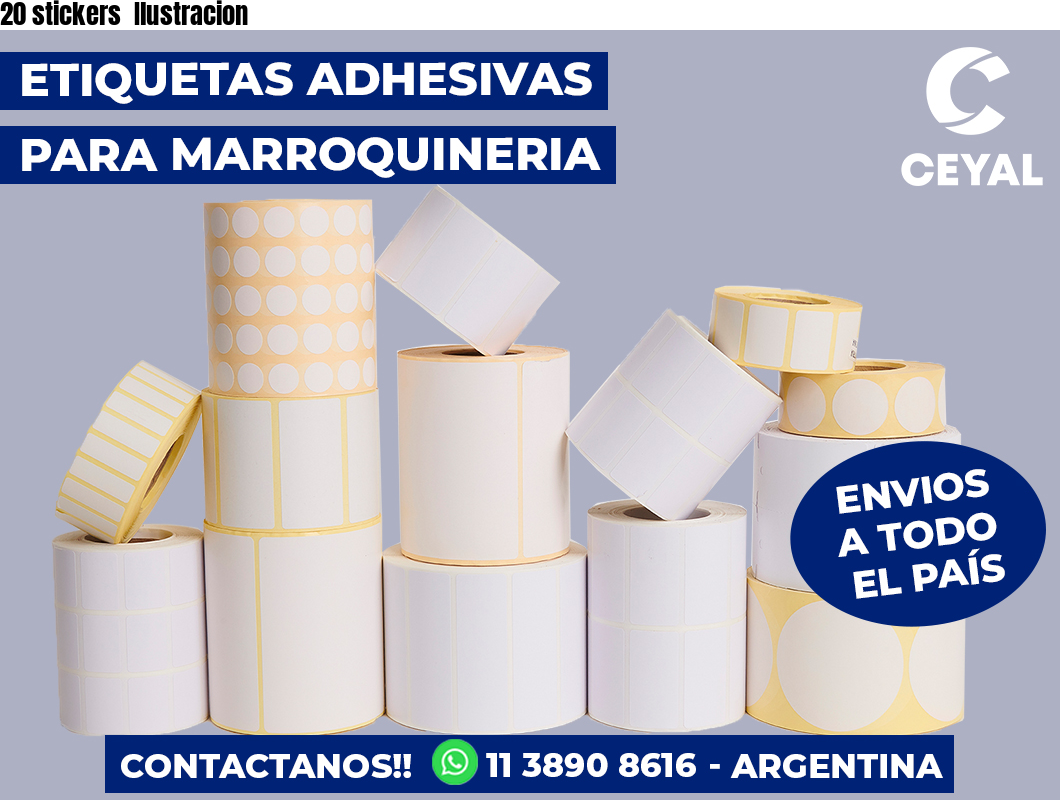20 stickers Ilustracion
