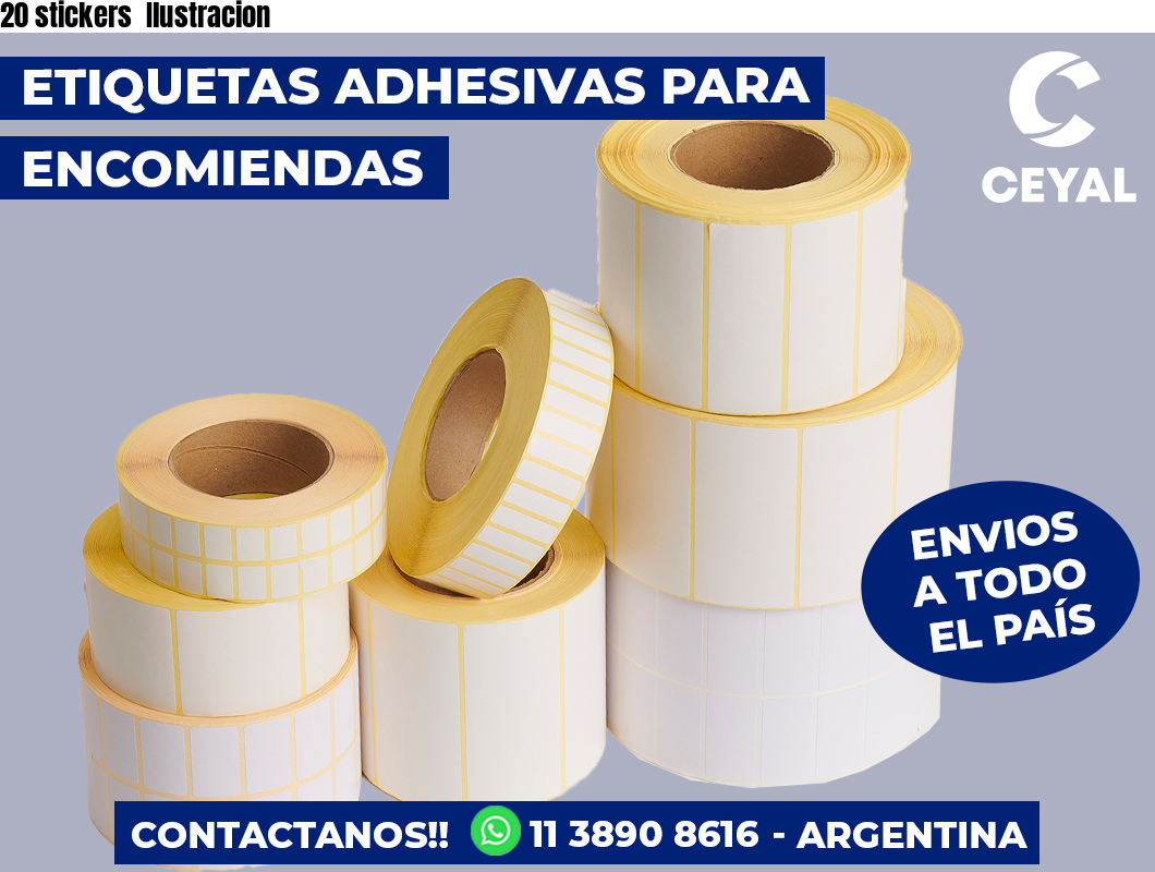 20 stickers  Ilustracion
