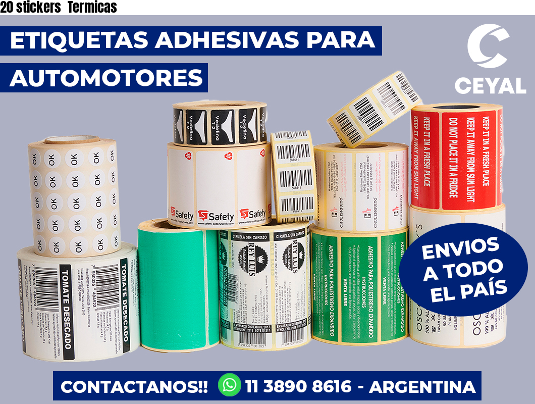 20 stickers Termicas