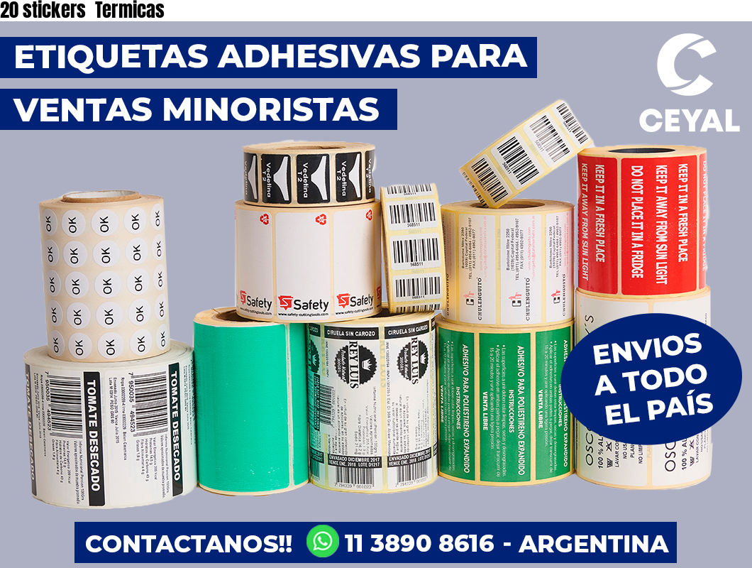 20 stickers  Termicas