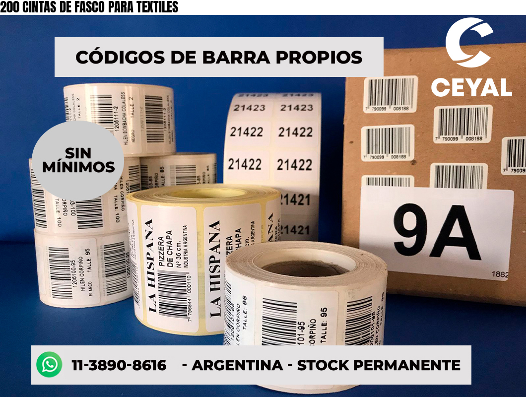 200 CINTAS DE FASCO PARA TEXTILES