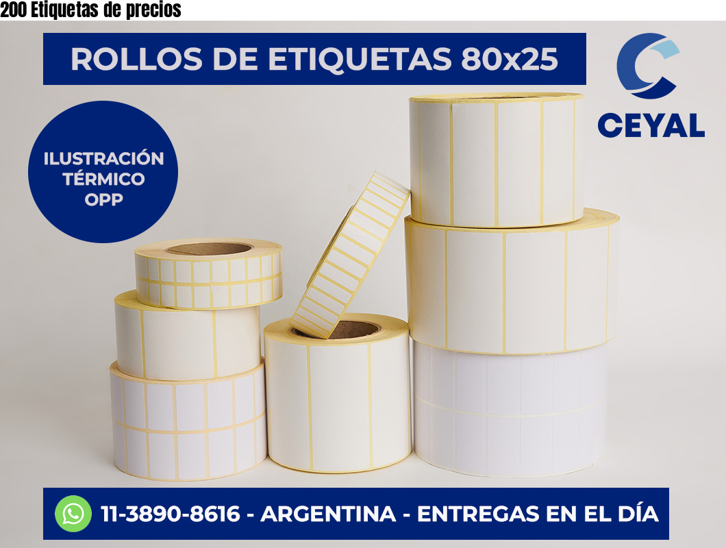 200 Etiquetas de precios