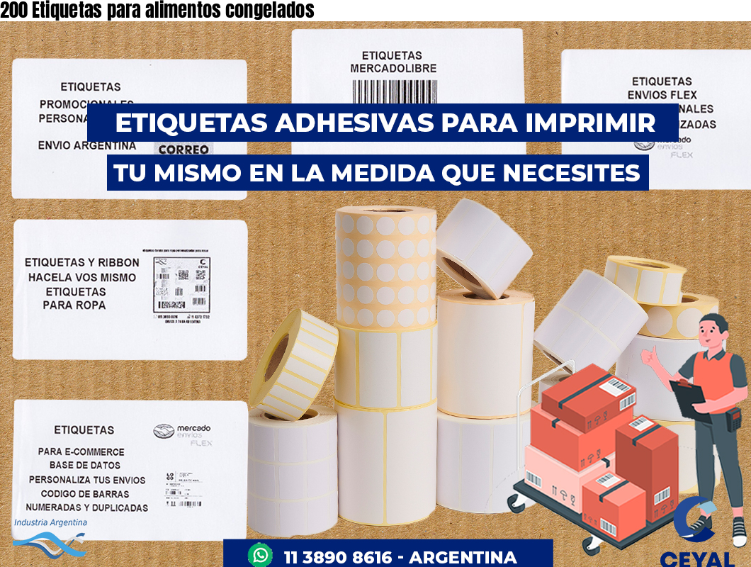 200 Etiquetas para alimentos congelados