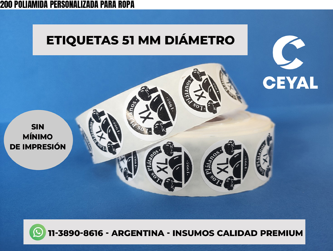 200 POLIAMIDA PERSONALIZADA PARA ROPA