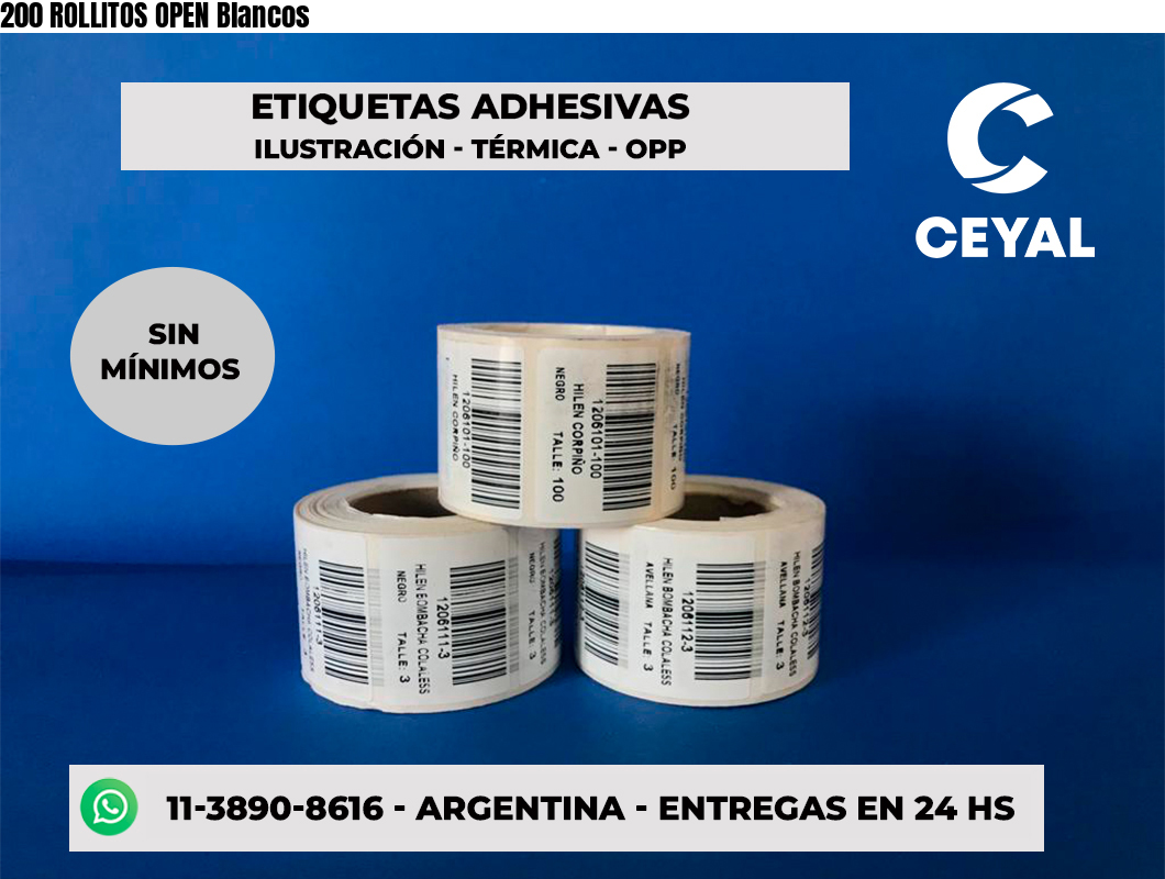 200 ROLLITOS OPEN Blancos