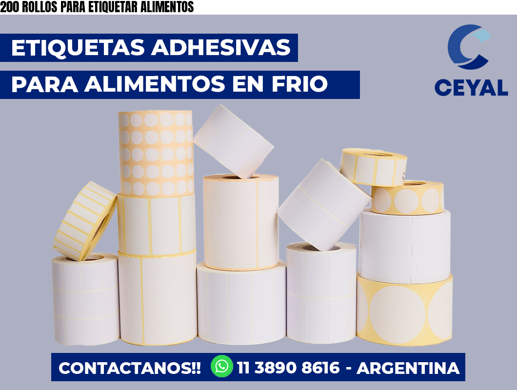 200 ROLLOS PARA ETIQUETAR ALIMENTOS