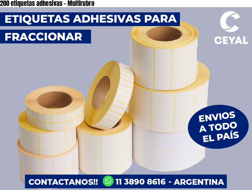 200 etiquetas adhesivas – Multirubro