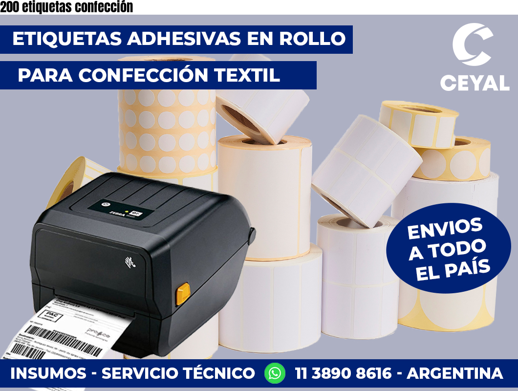 200 etiquetas confección