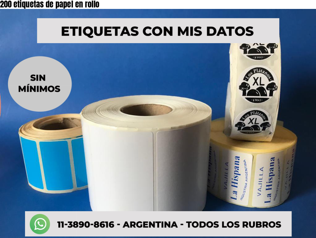 200 etiquetas de papel en rollo