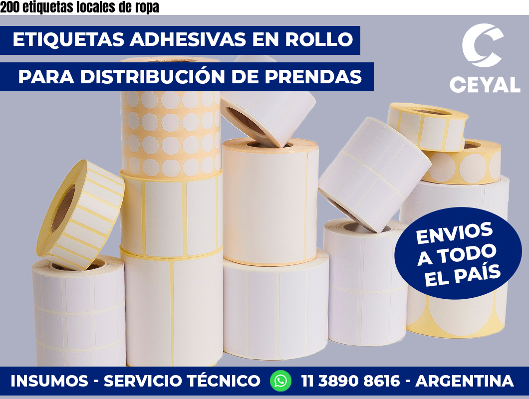 200 etiquetas locales de ropa