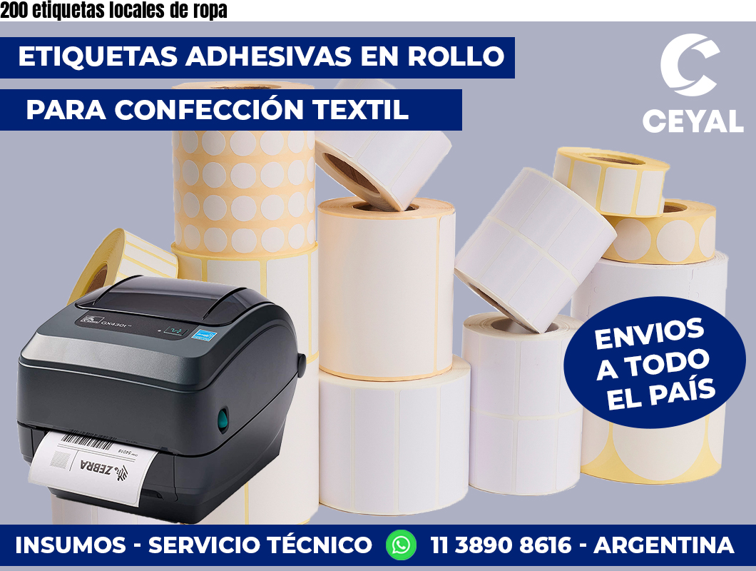 200 etiquetas locales de ropa