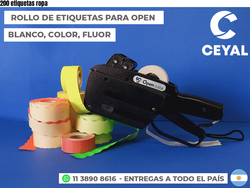 200 etiquetas ropa