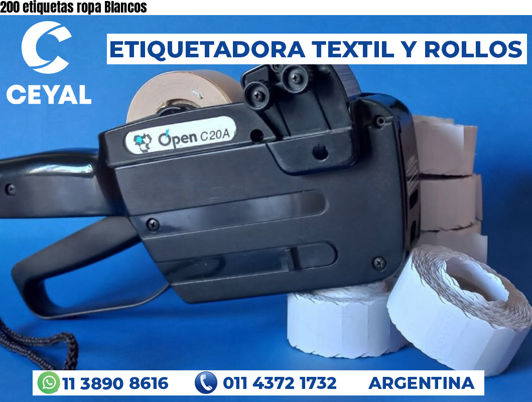 200 etiquetas ropa Blancos