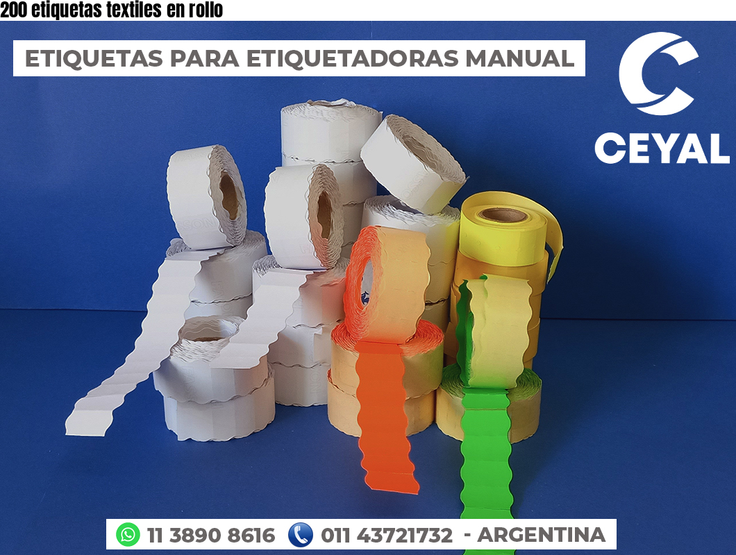 200 etiquetas textiles en rollo