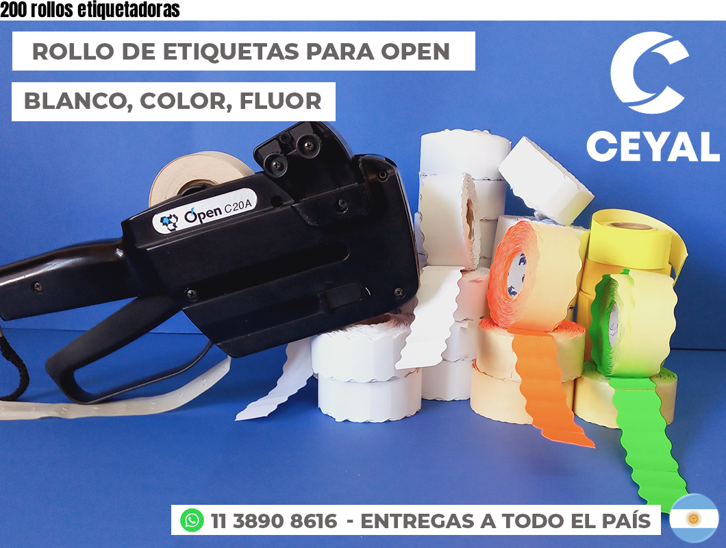 200 rollos etiquetadoras