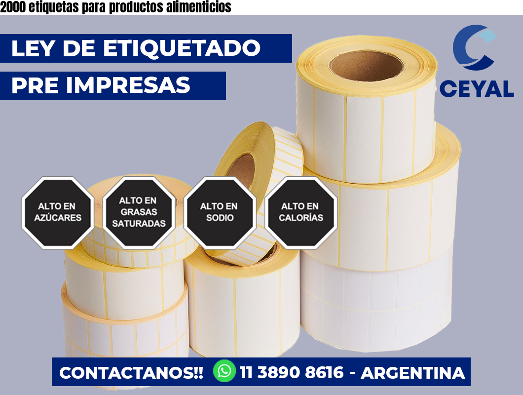 2000 etiquetas para productos alimenticios