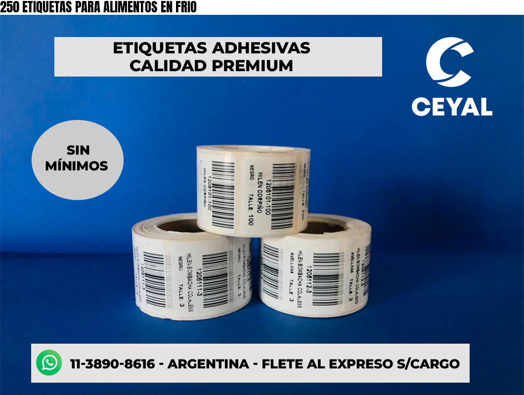 250 ETIQUETAS PARA ALIMENTOS EN FRIO