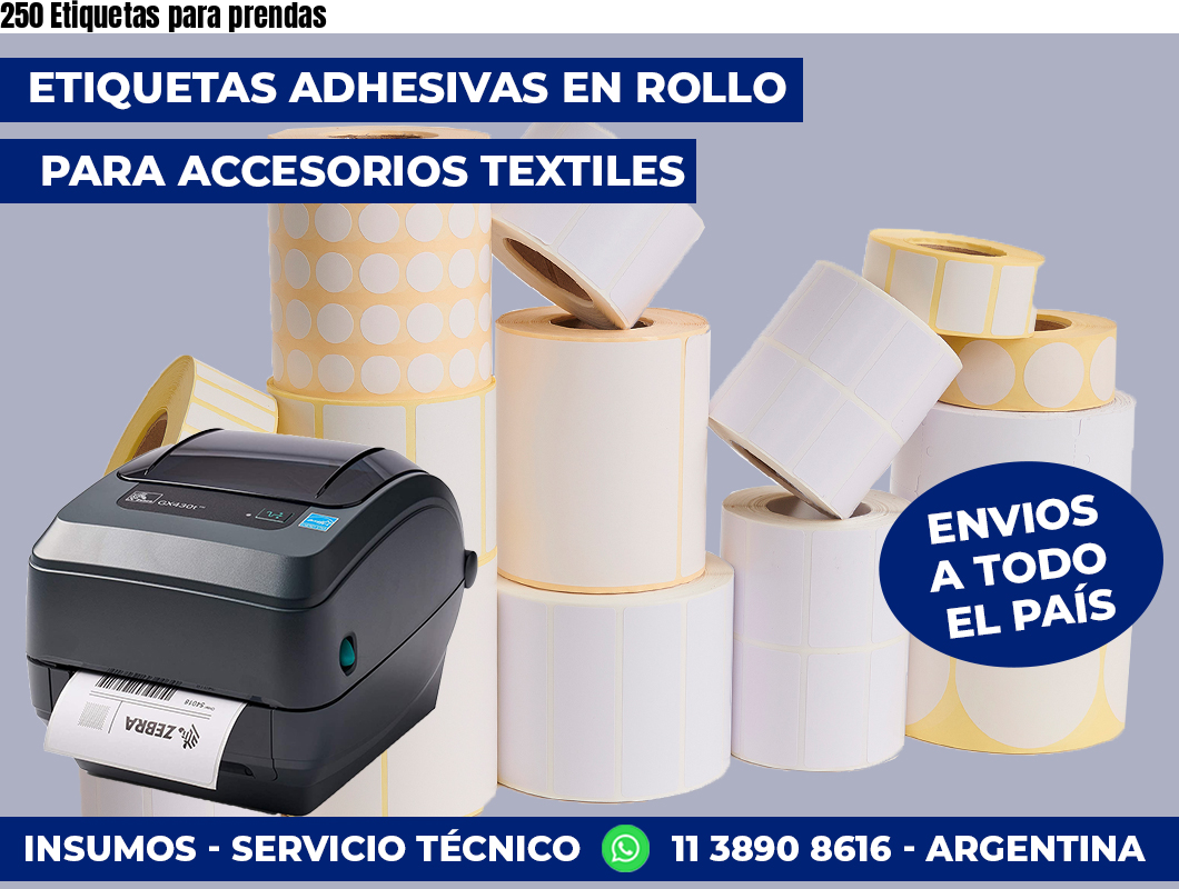 250 Etiquetas para prendas