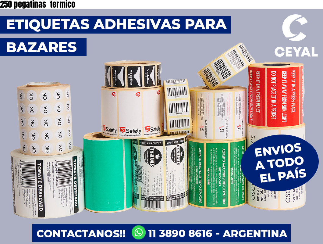 250 pegatinas  termico