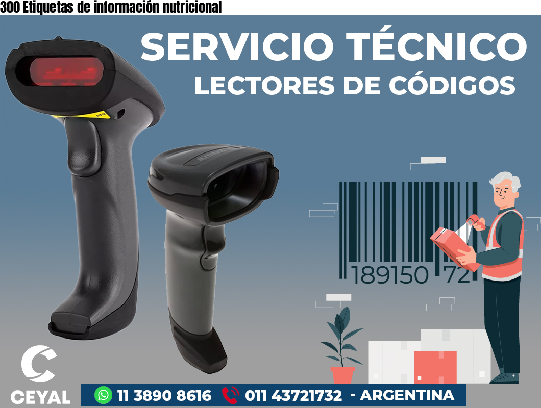 300 Etiquetas de información nutricional