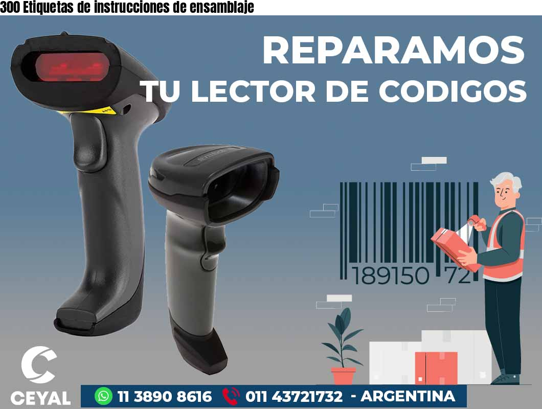 300 Etiquetas de instrucciones de ensamblaje
